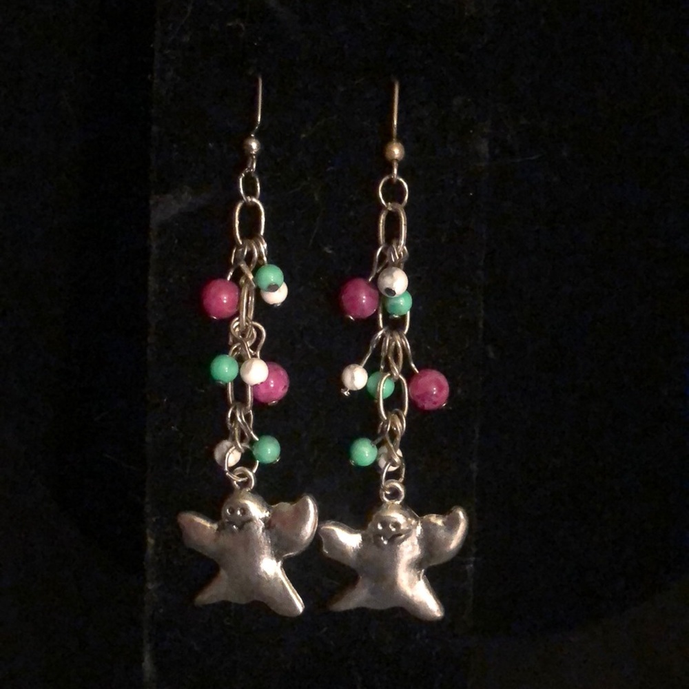 Ghost & howlite earrings Halloween - Picture 2 of 2